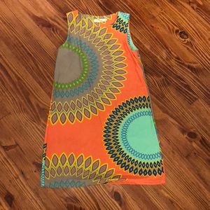 Peach colorful shift dress